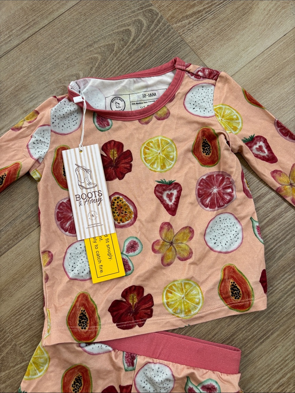 Organic bamboo, handmade fruit pajama set